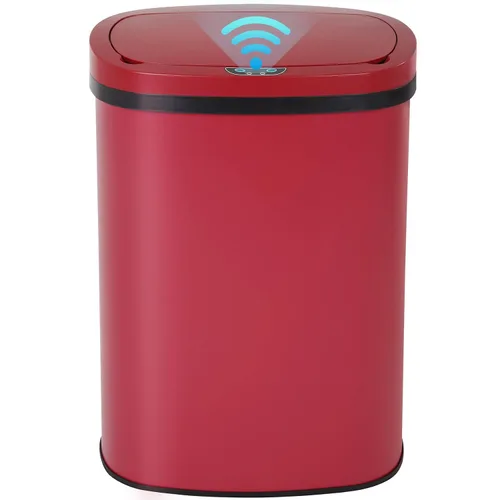 Vista 11 de BLKMTY - Bote de basura de 13 galones con tapa, sensor de movimiento, color negro Stainless Steel Garbage Cans, 50 L Automatic Touchless Kitchen