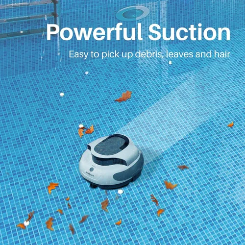 Vista 7 de POOLPURE Limpiador robótico inalámbrico para piscinas: motores duales de 35 W, tiempo de funcionamiento de 110 minutos, para piscinas sobre