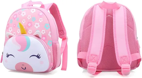 Vista 5 de Mochila impermeable para niños de 2 a 5 años, para el jardín de niños, mochila 3D de lindos dibujos animados, de neopreno, mochila de animales