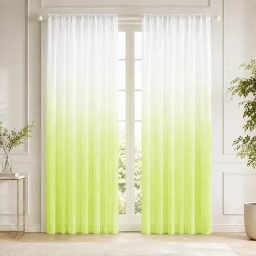 Vista 30 de Deconovo - Cortinas transparentes con filtro de luz de 84 pulgadas de largo Plata