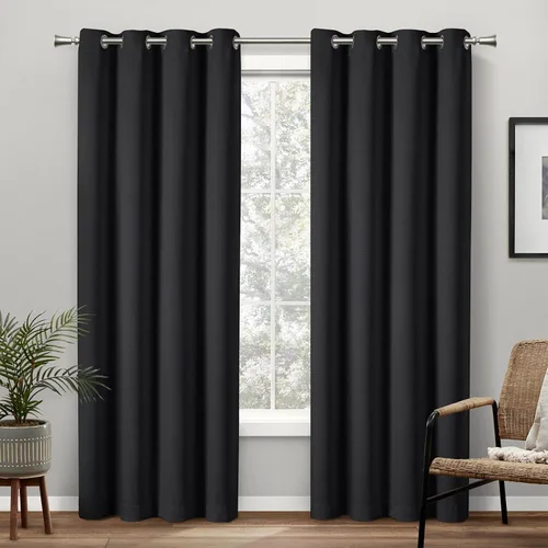 Vista 23 de Exclusive Home Curtains - Par de paneles de cortinas, modelo Academy, con ojales para bloqueo total de luz Blanco