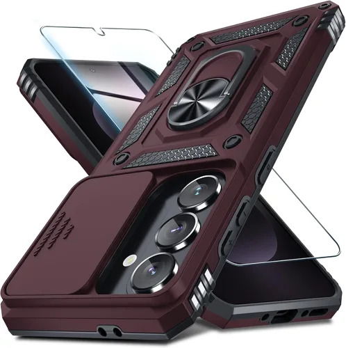 Vista 26 de Janmitta Funda compatible con Samsung Galaxy A16 5G/4G con Cubierta Deslizante Integrada para Lente de Cámara + Protector de Pantalla + Soporte