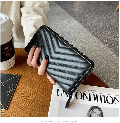 Vista 7 de DORISJACKY Cartera de cuero para mujer con bloqueo RFID gran capacidad cremallera alrededor de las bolsas de viaje Cartera RFID