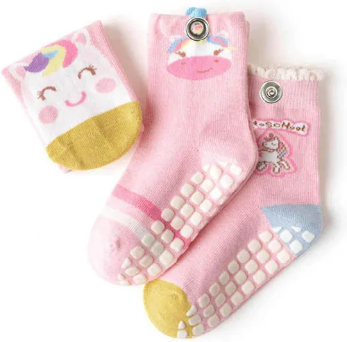 Vista 5 de Calcetines que encajan calcetines de algodón para niñas de diseño con broches integrados