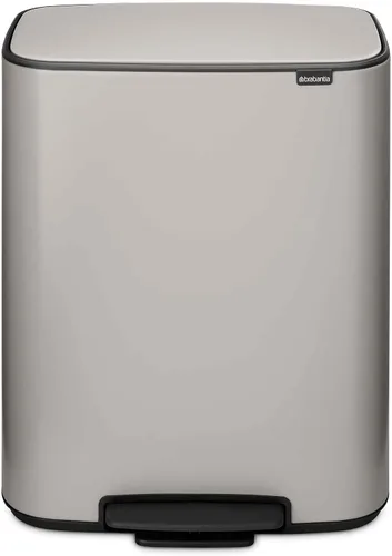 Vista 16 de Brabantia Bo - Basurero de cocina con compartimento individual, color negro mate, cubo interior de 9.5 galones, cubo de basura de cierre suave