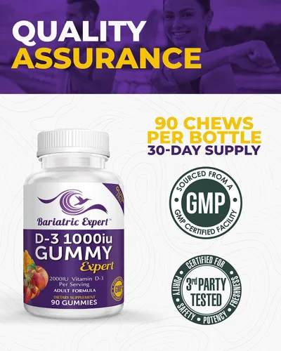 Vista 4 de Bariatric Expert D3 Vitamina - Suplemento dietético de fusión rápida para adultos después de la cirugía bariátrica, 90