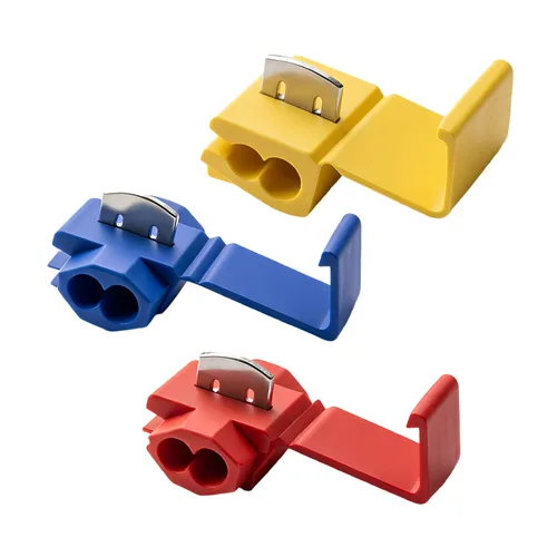 Vista 7 de 100 unidades de conectores de cable de empalme rápido sin soldadura, conector de cable eléctrico de cierre de clic calibre 12-10 (amarillo)