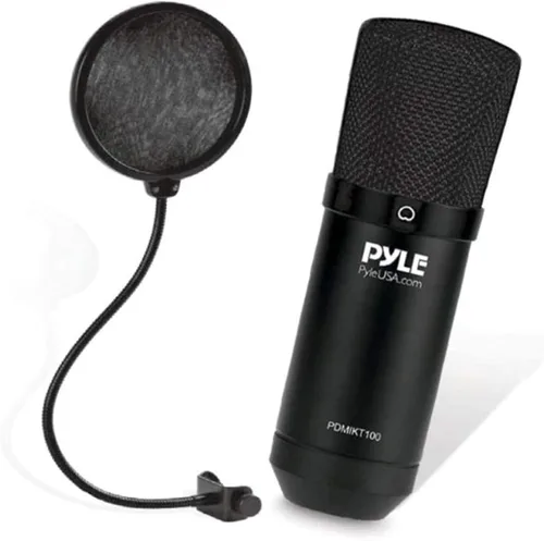Vista 10 de Kit de grabación de podcasts de micrófono USB, micrófono de condensador cardioide de audio con soporte de escritorio y filtro pop, para juegos, PS4