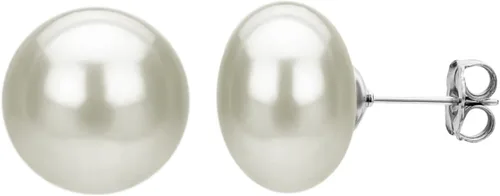 Vista 3 de Juego de collar y aretes de plata de ley de 0.315-0.335 in de perlas cultivadas de agua dulce blanca, Perla