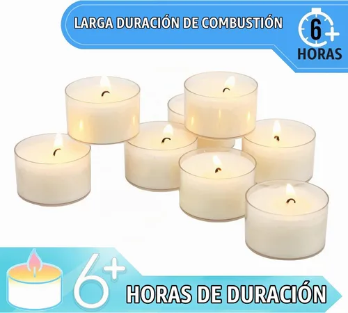 Vista 4 de Stonebriar Velas de té de 6 a 7 horas de tiempo de combustión, velas transparentes sin perfume de larga duración para decoración del hogar