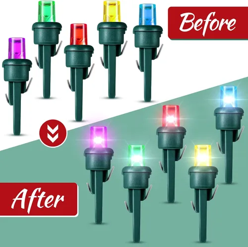 Vista 5 de 48 bombillas LED de repuesto de 0.197 in de invierno, bombillas verdes y Bombilla verde y brillante
