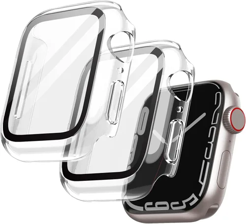 Vista 27 de JETech Funda para Apple Watch SE 3/2/1, Series 6/5/4 de 1.575 in, color negro con protector de pantalla, vidrio templado incorporado, alta