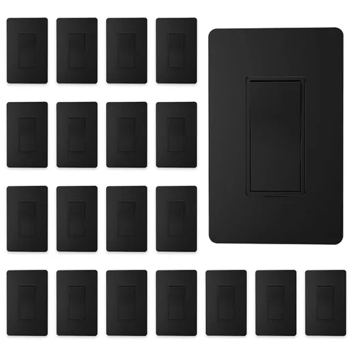 Vista 26 de ThunderWay - Interruptor de luz para decoración de 3 vías con placas de pared, 15 A 120/277 V, interruptores basculantes de pared Decora de tres
