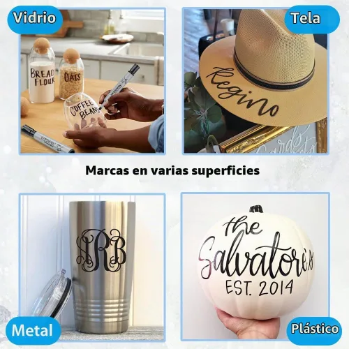 Vista 6 de WOSWEL 100 Pack Marcadores Permanentes a Granel, Punta de Cincel, Negro, Marcadores Permanentes Grandes y Gruesos de Punta Ancha, Funciona