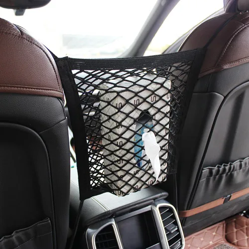 Vista 3 de Barrera universal para perro para automóvil, red de barrera para asiento de automóvil y bolsa de almacenamiento, barrera de malla resistente a