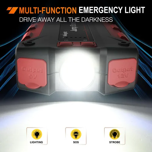 Vista 7 de Nilight Arrancador de Batería de Coche de 1000A para Motores de Gasolina de hasta 6.0L y Diésel de 4.0L de 12V Paquete Amplificador de Arranque