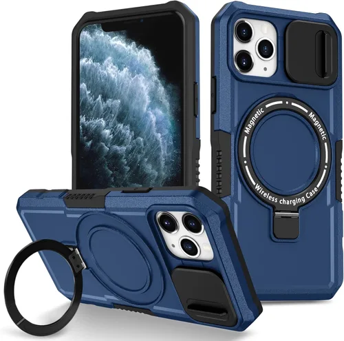 Vista 126 de Funda magnética para iPhone 11, soporte de anillo con ventana corrediza, funda protectora mate a prueba de golpes para iPhone 11 6.1, fundas