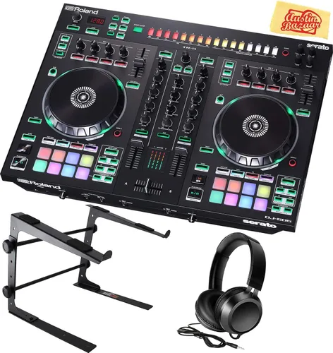 Vista 12 de Roland DJ-202 Paquete de controlador DJ con funda, auriculares y paño de pulido de Austin Bazaar