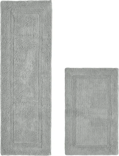 Vista 55 de Better Trends Alfombra de Inodoro en Forma de U Cubierta de Asiento de Inodoro de Lujo 100% Algodón Absorbente de Agua, Cubierta de Tapa Reversible
