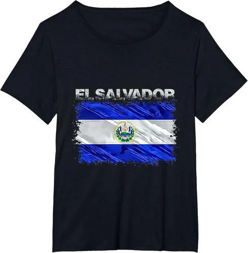 Vista 30 de Camiseta El Salvador, Negro