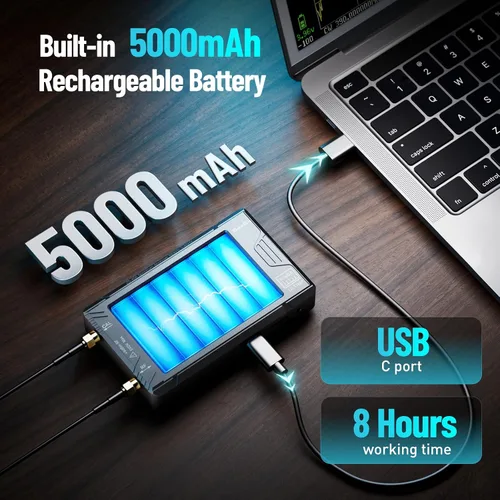 Vista 5 de SeeSii TinySA Ultra+ ZS406 - Analizador de espectro con atenuador de 50 W, 4.0 pulgadas, 100 kHz a 5.4 GHz, analizador de frecuencia minúscula