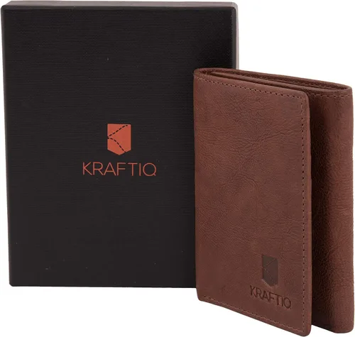 Vista 7 de KRAFTIQ AUSTIN - Cartera triple de cuero marrón curtido vegetal Marrón Vintage