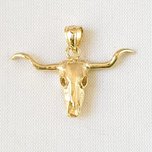 Vista 2 de Colgante de oro amarillo de 14 quilates, fabricado en Estados Unidos, Oro, Sin gemas.