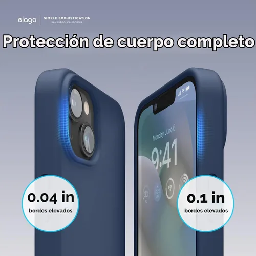Vista 6 de elago Funda de silicona líquida prémium para iPhone 14 Plus Índigo (Jean Indigo)