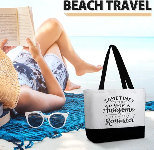 Vista 11 de Silkfly 32 piezas inspiradoras bolsa de lona con cremallera reutilizable motivacional bolsa de maquillaje conjunto para mujeres, amigas compañeras