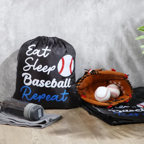 Vista 6 de Windyun - Bolsa grande con cordón de béisbol (16 unidades)
