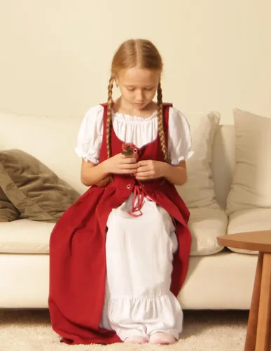 Vista 14 de Scarlet Darkness Vestido renacentista para niñas, disfraz de princesa medieval de dos piezas, 7-14 años