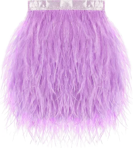 Vista 22 de SOGUGOM Adorno de Plumas de Avestruz Negro - 1.5 Capas 2 Yardas Plumas de 4 Pulgadas Adorno de Cintas con Flecos para Costura, Vestidos, Proyectos
