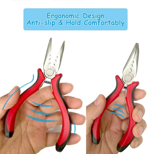 Vista 2 de Luwigs Alicates de extensión de cabello con 3 agujeros, mini alicates para abrecuentos de extensión de cabello con micro nano anillo y herramienta