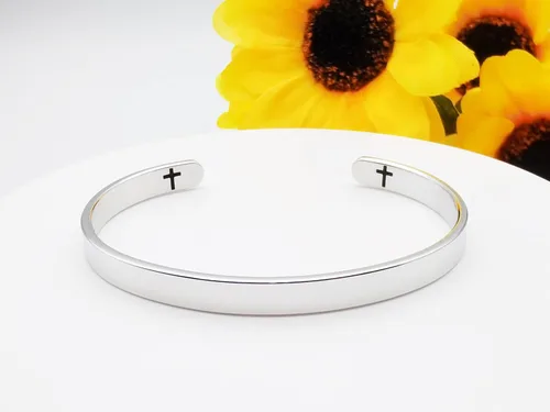 Vista 8 de Dczosily Pulseras inspiradoras para mujer, de acero inoxidable, grabadas, con mantra motivacional, regalos personalizados para mamá, hija, hermana