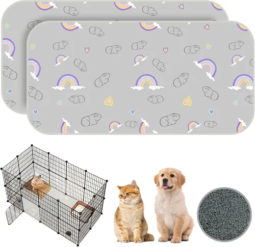 Vista 10 de Homimp 4 almohadillas para orina de conejillo de indias, autocalentables, para mantener el calor, lavables y antideslizantes, camas de animales Negro