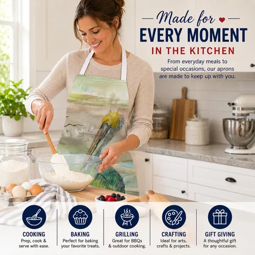 Vista 6 de Caroline's Treasures SC2012APRON Pelican Sunset Delantal de cocina, servidor de cocina, horneado, manualidades, jardinería para adultos, mujeres