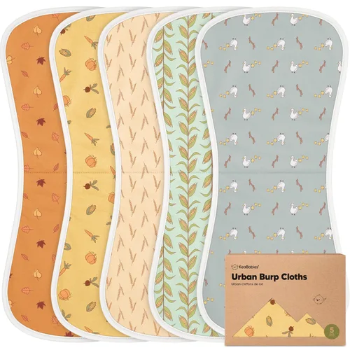 Vista 36 de Paños orgánicos para eructos para bebés niños y niñas, paquete de 5 paños de algodón súper absorbentes para bebés, trapos suaves y afelpados