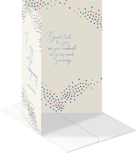 Vista 2 de Better Office Products Tarjeta de despedida con sobre, elegante diseño de lámina metálica, tarjeta Will Miss You, tarjeta de jubilación de compañero