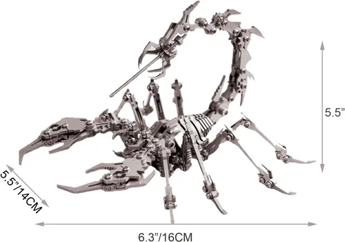 Vista 7 de Rompecabezas de metal 3D Scorpion para adultos, kits de modelo de metal 3D para construir con herramienta, kits de modelo de escritorio 3D, juguetes