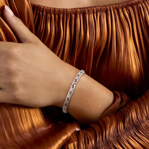 Vista 2 de Ross-Simons Gemstone Byzantine Bracelet in Sterling Silver