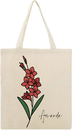 Vista 14 de Bolso de mano personalizado de la flor del nacimiento del mes del nacimiento