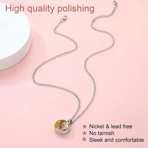 Vista 131 de FindChic Collares personalizados con urna para cenizas, barra vertical, gato, luna, reloj de arena, garra de perro, acero inoxidable, chapado en oro