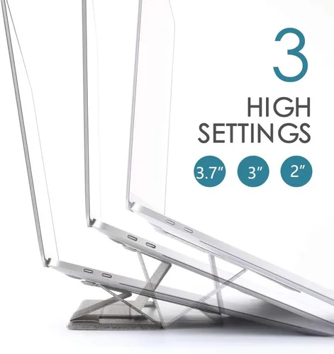 Vista 3 de Soporte invisible para laptop/tablet, soporte de elevación ultradelgado, impermeable, ajustable, desmontable, ligero, 2019, nuevo soporte plegable