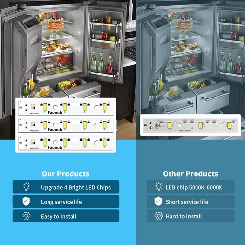 Vista 5 de Tablero de luz LED WR55X26671 actualizado para refrigeradores GE Freezer Reemplazar PS11767930 AP6035586 4468532 EAP11767930, impermeable, 2
