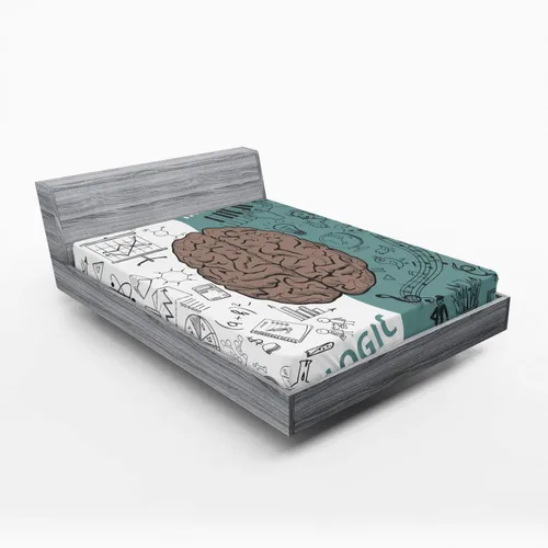 Vista 36 de Ambesonne Juego de sábanas bajeras veganas, ilustración de plátanos simétricamente alineados con patrón de frutas exóticas, funda de cama