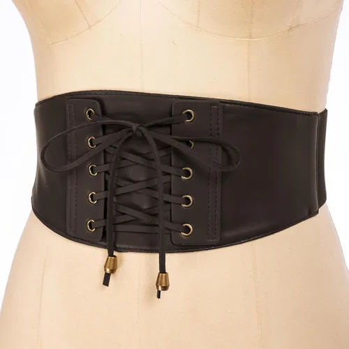 Vista 5 de Scarlet Darkness Cinturón de cintura para mujer, corsé atado, cinturón elástico para Renacimiento Steampunk