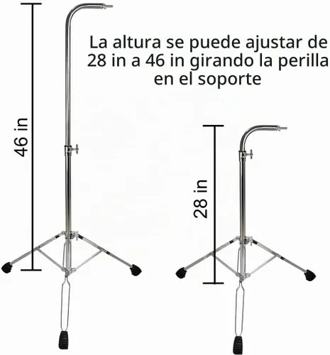 Vista 6 de ENNBOM Soporte de trípode de altura ajustable Soporte de montaje plegable para timbre de barra de percusión musical