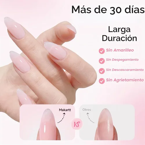 Vista 5 de Makartt Gel Builder: Extensión de uñas rosa, larga duración, 1.06 oz Rosa 1.06oz