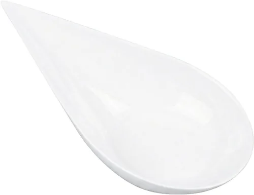 Vista 2 de Restaurantware Cucharas de lágrima de 4 x 2 pulgadas, 20 cucharas de aperitivo – Cucharas desechables de plástico blanco con sangría para bodas
