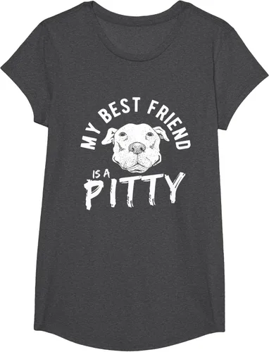 Vista 47 de My Best Friend Is A Pitty Pitties Pitbull - Camiseta Negro